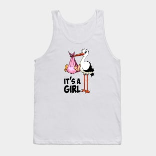 It’s a girl “The pink stork and the baby girl” Tank Top